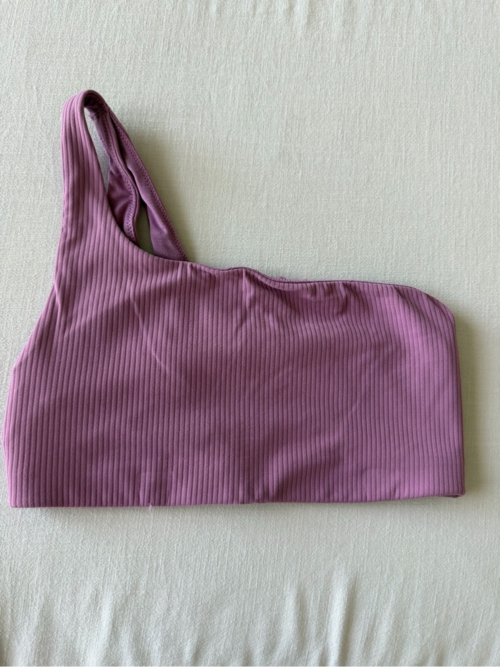 Lululemon one shoulder mauve sports bra